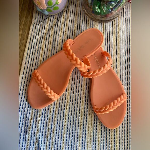 Stuart Weitzman Braida Sawyer Jelly Sandals Apricot Women Sz 10 - Picture 9 of 10